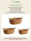 Giỏ Mây Đan Thủ Công Vintage BAMBOOO ECO Đựng Mỹ Phẩm và Đồ Khô Nhà Bếp Có Quai Xách Tiện Lợi