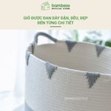 Giỏ đựng quần áo bẩn Cotton BAMBOOO ECO đựng đa năng, đồ chơi có thể gấp gọn phong cách Hàn Quốc