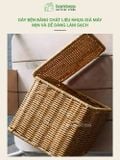 Giỏ Nhựa Giả Mây Có Nắp BAMBOOO ECO Giúp Bảo Quản Đồ Dùng Gọn Gàng Chống Bụi Hiệu Quả