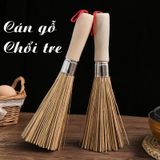 Chổi cọ nồi cọ chảo BAMBOO HOME cán gỗ chổi tre cọ chảo thân thiện môi trường