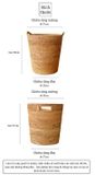 Sọt mây đan thủ công Việt Nam BAMBOO HOME có tay cầm đựng quần áo, đồ chơi, decor sử dụng ở phòng khách, phòng ngủ