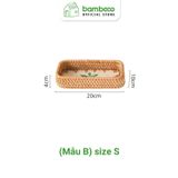 Khay Mây Khảm Trai Cao Cấp BAMBOO HOME Để Trái Cây Đồ Trang Sức Phong Cách Bắc Âu Để Trong Phòng Ngủ Phòng Khách Đa Năng