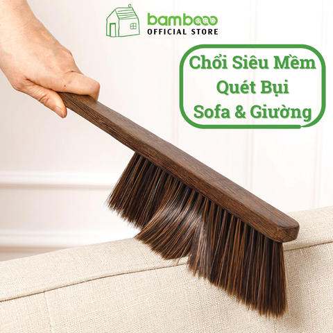 Bàn Chải Phủi Bụi Cán Gỗ BAMBOOO ECO Làm Sạch Bụi Trên Sofa, Giường, Tủ