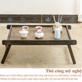 Bàn trà cao cấp gỗ cói BAMBOO HOME có thể gấp gọn, phong cách Nhật cổ điển dùng trong phòng khách nhà hàng khách sạn