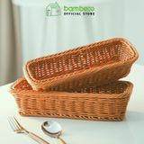 Khay đựng đồ đa năng BAMBOO HOME để đũa thìa, điều khiển hoặc trái cây hoa quả bánh mì trong siêu thị, nhà hàng