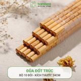 Bộ đũa gỗ tre tự nhiên 10 đôi BAMBOOO ECO an toàn vệ sinh, sử dụng cho gia đình, nhà hàng, khách sạn, đồ dùng nhà bếp