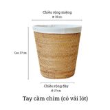 Sọt mây đan thủ công Việt Nam BAMBOO HOME có tay cầm đựng quần áo, đồ chơi, decor sử dụng ở phòng khách, phòng ngủ