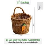 Giỏ mây nhựa treo tường decor BAMBOOO ECO rổ đa năng đựng để đồ khô trang trí không gian bếp