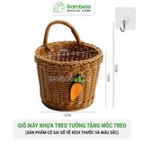 Giỏ đan decor treo tường Bambooo Eco đựng hoa quả trái cây đồ khô phong cách Hàn Quốc Cao Cấp