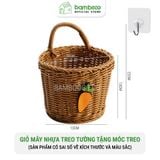 Giỏ mây nhựa treo tường decor BAMBOOO ECO rổ đa năng đựng để đồ khô trang trí không gian bếp