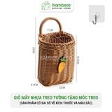 Giỏ mây nhựa treo tường decor BAMBOOO ECO rổ đa năng đựng để đồ khô trang trí không gian bếp