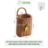 Giỏ đan decor treo tường Bambooo Eco đựng hoa quả trái cây đồ khô phong cách Hàn Quốc Cao Cấp