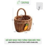 Giỏ mây nhựa treo tường decor BAMBOOO ECO rổ đa năng đựng để đồ khô trang trí không gian bếp