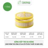 Xửng hấp tre đa năng BAMBOOO ECO lồng hấp bánh bao, dimsum có nắp, dùng trong nhà hàng, khách sạn