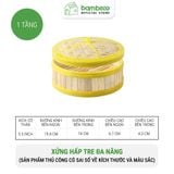 Xửng hấp tre đa năng BAMBOOO ECO lồng hấp bánh bao, dimsum có nắp, dùng trong nhà hàng, khách sạn