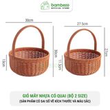 Giỏ picnic 2024 đựng đồ BAMBOOO ECO đựng hoa quả trái cây bánh kẹo , có quai xách , đan tay thủ công