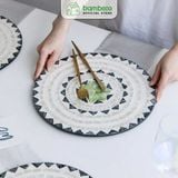 Tấm Lót Bàn Ăn Khảm Trai BAMBOOO ECO Sang Trọng Phong Cách Bắc Âu Sang Trọng