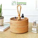 Hộp đựng đũa thia mây tre đan BAMBOO HOME kệ để đồ nhà bếp , để điều khiển , để đồ đa năng trong phòng khách phòng bếp