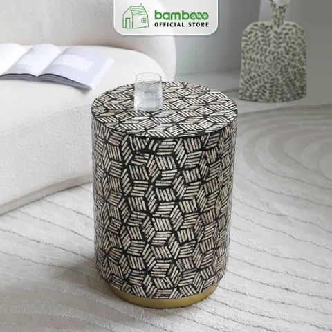 Đôn Bàn Khảm Trai Cao Cấp BAMBOOO ECO Phong Cách Bắc Âu Để Cạnh Sofa Phòng Khách Trong Gia Đình - Khách Sạn - Resort NEW