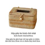 Hộp giấy ăn mây tre đan BAMBOO HOME nhiều kích thước sang trọng dùng để ở phòng bếp , phòng khách , phòng ngủ