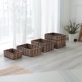 Giỏ đựng đồ đa năng BAMBOO HOME hình chữ nhật, để đồ phòng khách, phòng ngủ, decor trang trí nhà cửa