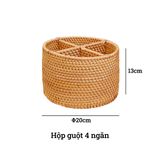 Hộp đựng đũa thia mây tre đan BAMBOO HOME kệ để đồ nhà bếp , để điều khiển , để đồ đa năng trong phòng khách phòng bếp