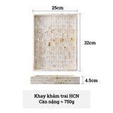 Khay Trà Khảm Trai Cao Cấp BAMBOO HOME Để Trái Cây Đồ Trang Sức Phong Cách Bắc Âu Để Trong Phòng Ngủ Phòng Khách Đa Năng