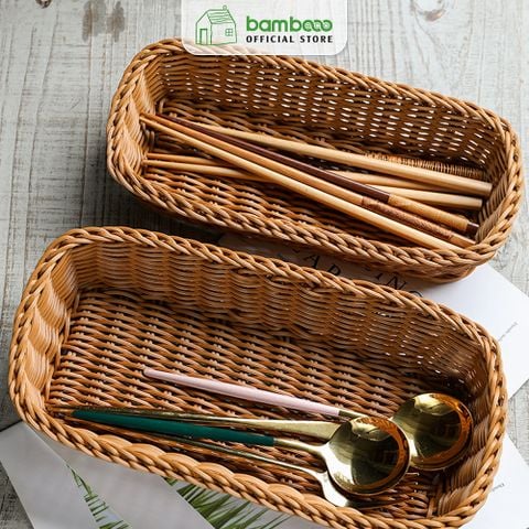 Khay đựng đồ đa năng BAMBOOO ECO để đũa thìa hoặc đồ khô bánh mì trong siêu thị, nhà hàng