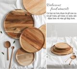 Khay gỗ tròn cao cấp BAMBOO HOME cách nhiệt chống dính trang trí decor