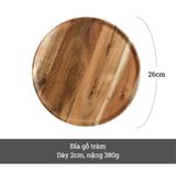 Khay gỗ tròn cao cấp BAMBOO HOME cách nhiệt chống dính trang trí decor