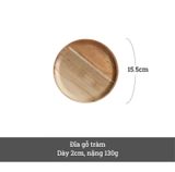 Khay gỗ tròn cao cấp BAMBOO HOME cách nhiệt chống dính trang trí decor