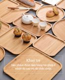 Khay tre ép cách nhiệt chất lượng cao BAMBOO HOME đựng bộ ấm trà, để hoa quả đồ ăn ở phòng khách phòng bếp bàn làm việc