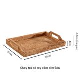 Khay đựng đồ ăn mây tre đan BAMBOO HOME để ấm trà, đồ trang điểm, bánh kẹo hoa quả phong cách Nhật Bản thân thiện MT