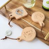 Dụng cụ mở nắp chai BAMBOO HOME Khui bia bằng gỗ họa tiết dễ thương có nam châm hút tiện lợi dùng cho nhà hàng khách sạn