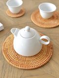 Tấm lót cốc mây tre đan BAMBOO HOME miếng lót cốc uống trà , phụ kiện decor chụp ảnh , phụ kiện bàn ăn trong nhà