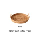 Khay mây tay thủ công Việt Nam BAMBOO HOME đựng bánh kẹo hoa quả, đồ khô, mĩ phẩm trong khách sạn, nhà hàng, phòng khách