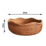 Khay mây tre đựng đồ BAMBOO HOME đựng bánh kẹo hoa quả trái cây để trong phòng khách nhà hàng khách sạn gia đình decor