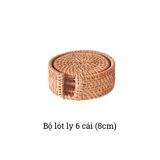 Tấm lót cốc mây tre đan BAMBOO HOME miếng lót cốc uống trà , phụ kiện decor chụp ảnh , phụ kiện bàn ăn trong nhà