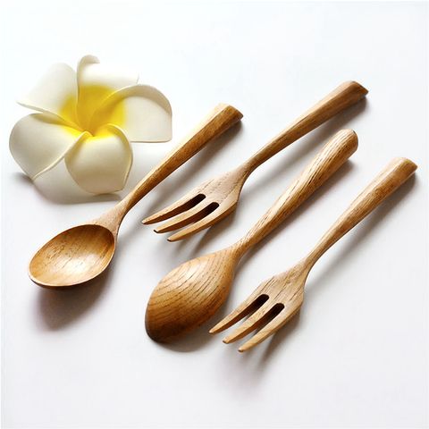 Thìa dĩa gỗ cafe màu tự nhiên BAMBOO HOME dùng trong nhà hàng khách sạn gia đình thân thiện môi trường phong cách Nhật