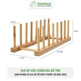Giá úp cốc chén đĩa sách bằng tre BAMBOOO ECO chắc chắn dễ dàng tiện lợi có thể tháo rời