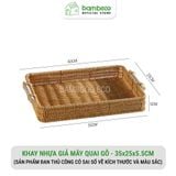 Khay nhựa giả mây BAMBOOO ECO khay đựng hoa quả bánh kẹo decor chụp ảnh cổ điển