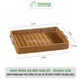 Khay nhựa giả mây BAMBOOO ECO khay đựng hoa quả bánh kẹo decor chụp ảnh cổ điển