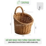 Giỏ mây nhựa treo tường decor BAMBOOO ECO rổ đa năng đựng để đồ khô trang trí không gian bếp