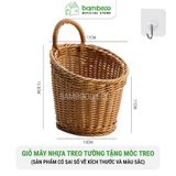 Giỏ mây nhựa treo tường decor BAMBOOO ECO rổ đa năng đựng để đồ khô trang trí không gian bếp
