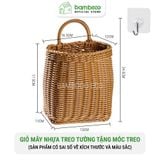 Giỏ mây nhựa treo tường decor BAMBOOO ECO rổ đa năng đựng để đồ khô trang trí không gian bếp