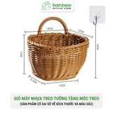 Giỏ mây nhựa treo tường decor BAMBOOO ECO rổ đa năng đựng để đồ khô trang trí không gian bếp