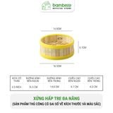 Xửng hấp tre đa năng BAMBOOO ECO lồng hấp bánh bao, dimsum có nắp, dùng trong nhà hàng, khách sạn