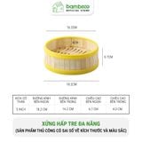 Xửng hấp tre đa năng BAMBOOO ECO lồng hấp bánh bao, dimsum có nắp, dùng trong nhà hàng, khách sạn