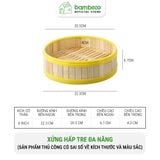 Xửng hấp tre đa năng BAMBOOO ECO lồng hấp bánh bao, dimsum có nắp, dùng trong nhà hàng, khách sạn
