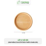 Lót ly gỗ sồi BAMBOOO ECO miếng đỡ cốc uống trà dùng trong nhà hàng , khách sạn , gia đình